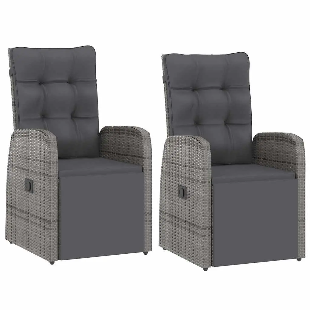 Outdoor Dining Set 11 Piece Garden Patio Furniture Grey Poly Rattan with Cushions