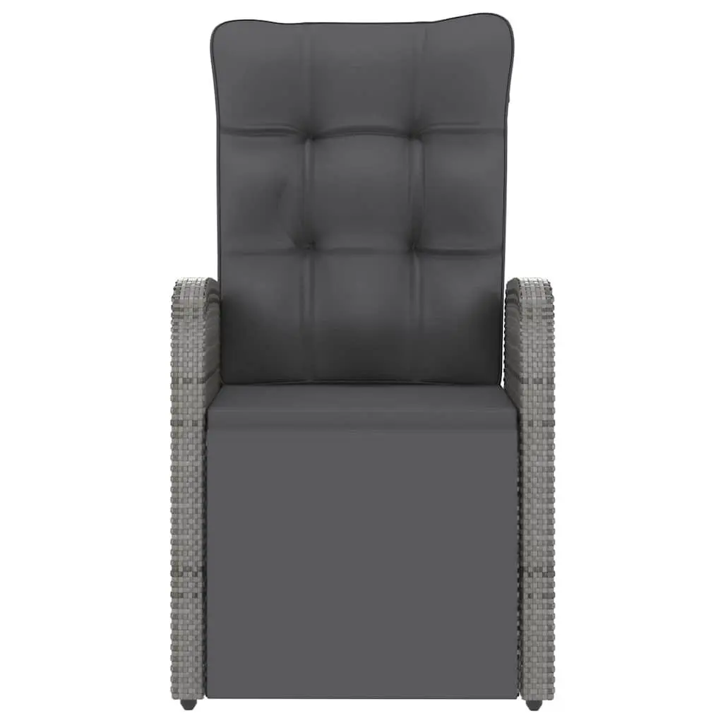 Outdoor Dining Set 11 Piece Garden Patio Furniture Grey Poly Rattan with Cushions