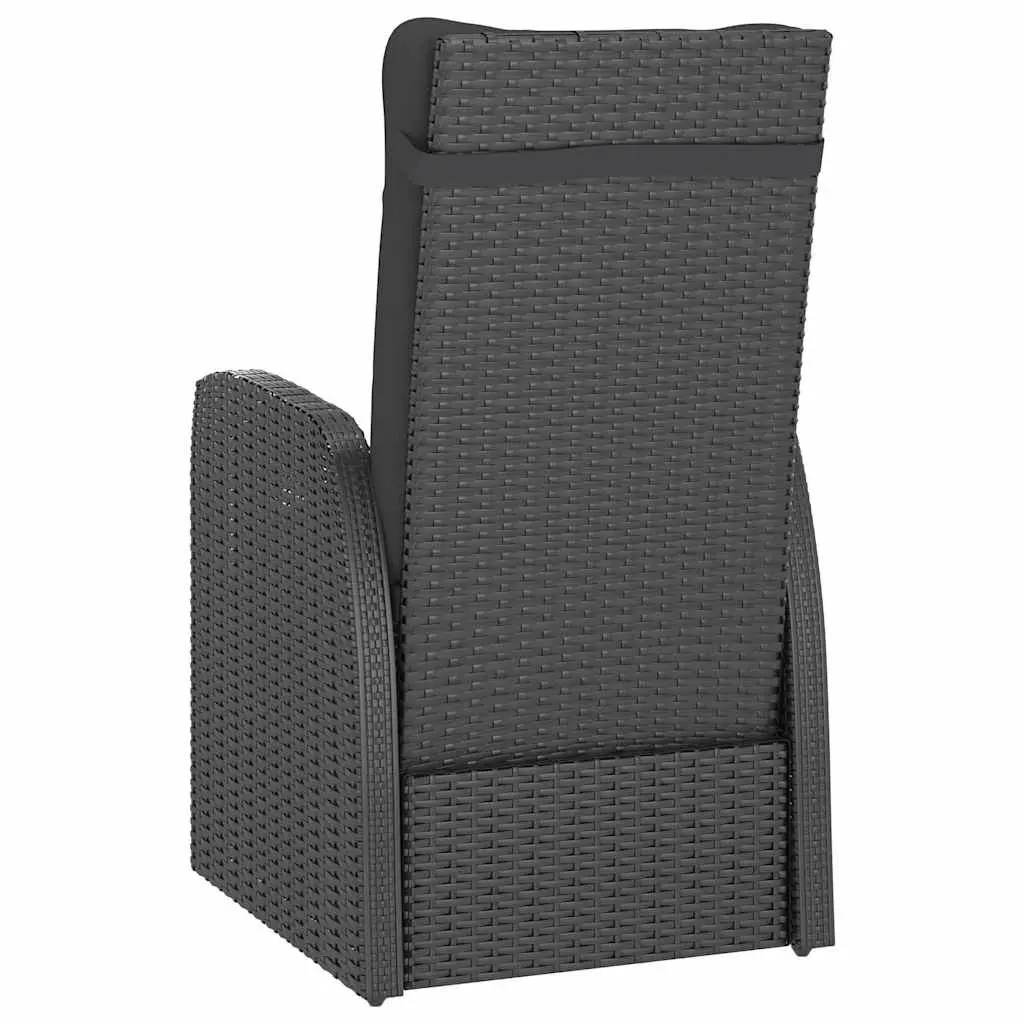 Outdoor Dining Set Garden Patio 5 Piece Black PE Rattan Furniture with Cushions