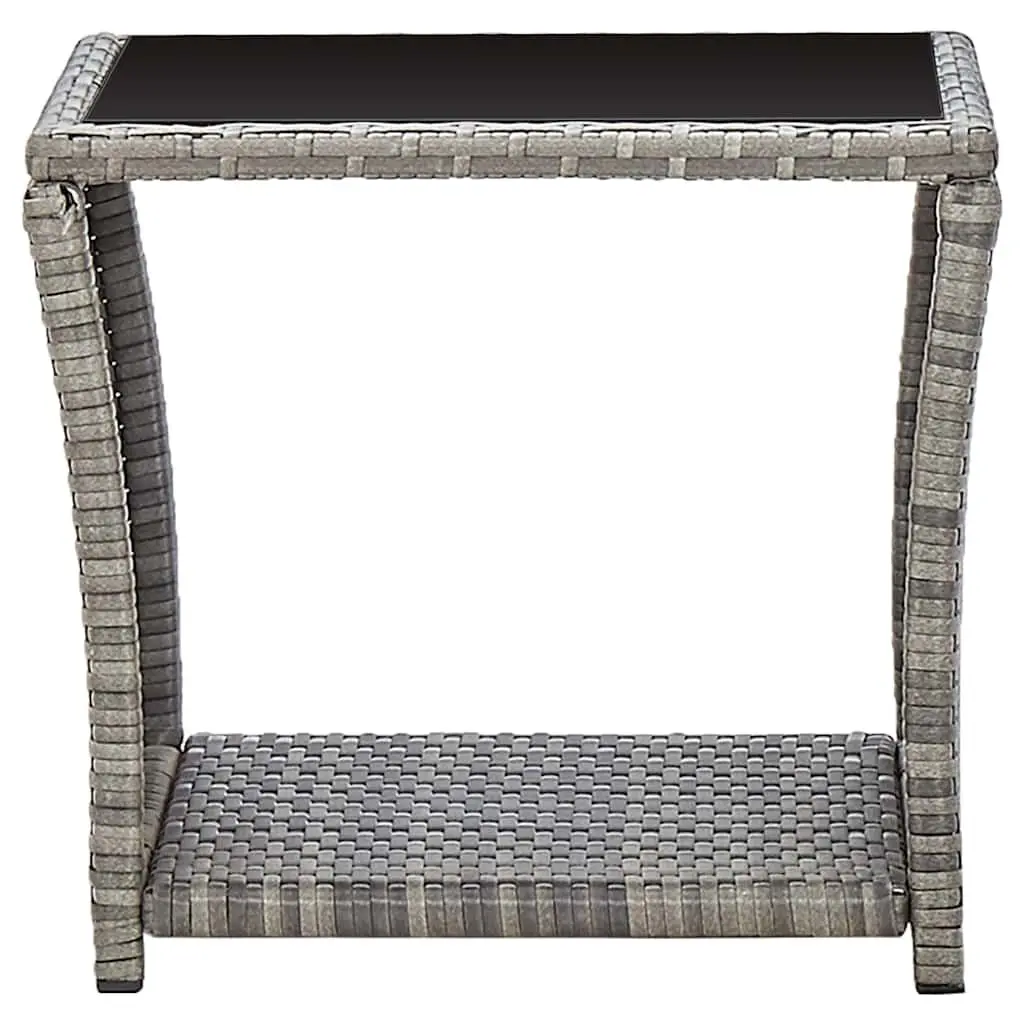 3 Piece Outdoor Lounge Set with Reclining Armchairs and Coffee Table for Patio Grey Poly Rattan Furniture