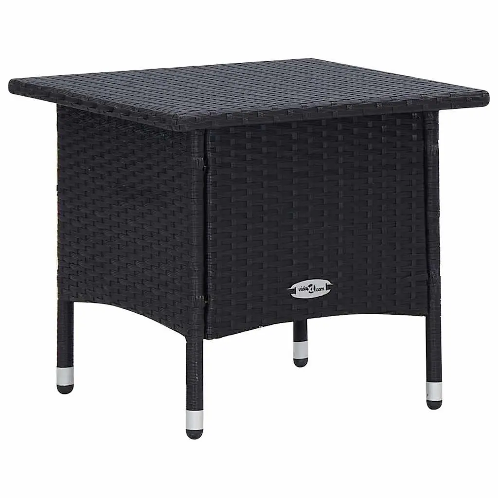 Garden Lounge Set 3 Piece Outdoor Furniture Rattan Sofa Chair Footrest Black