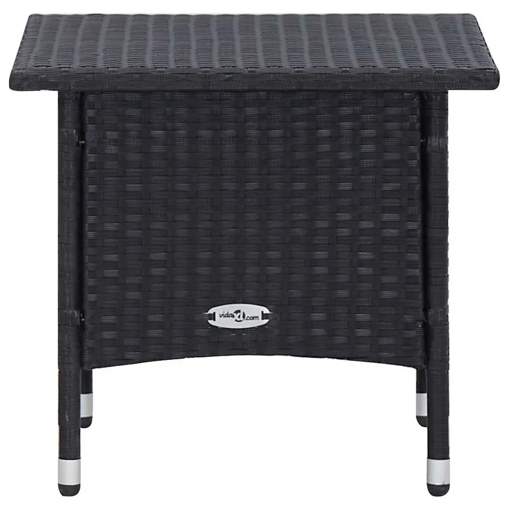 Garden Lounge Set 3 Piece Outdoor Furniture Rattan Sofa Chair Footrest Black