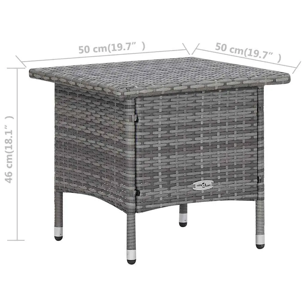 3 Piece Grey Garden Lounge Set with Foldable Backrest