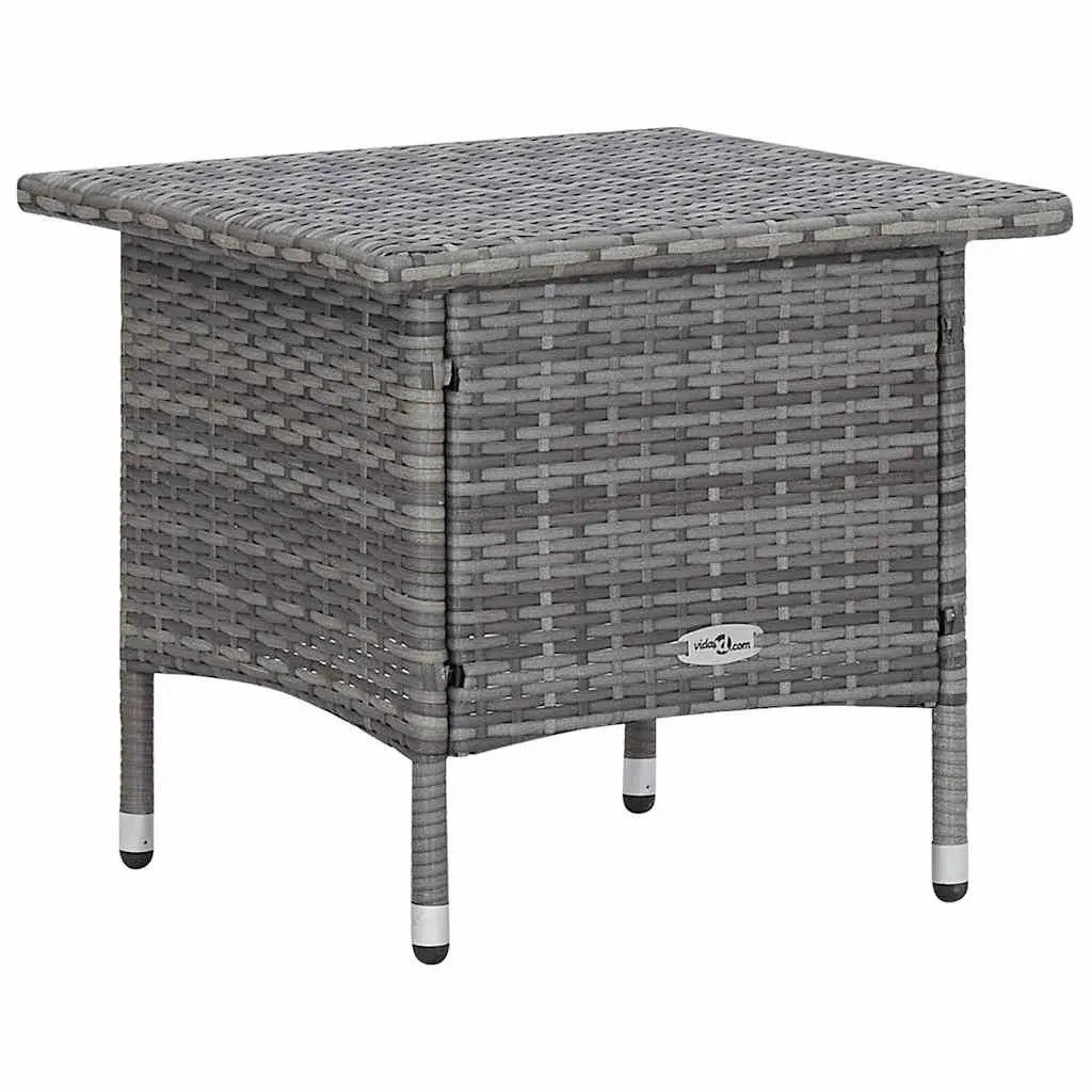3 Piece Grey Garden Lounge Set with Foldable Backrest