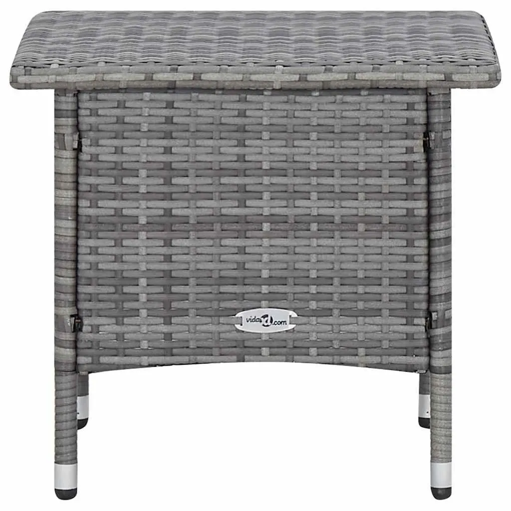 3 Piece Grey Garden Lounge Set with Foldable Backrest