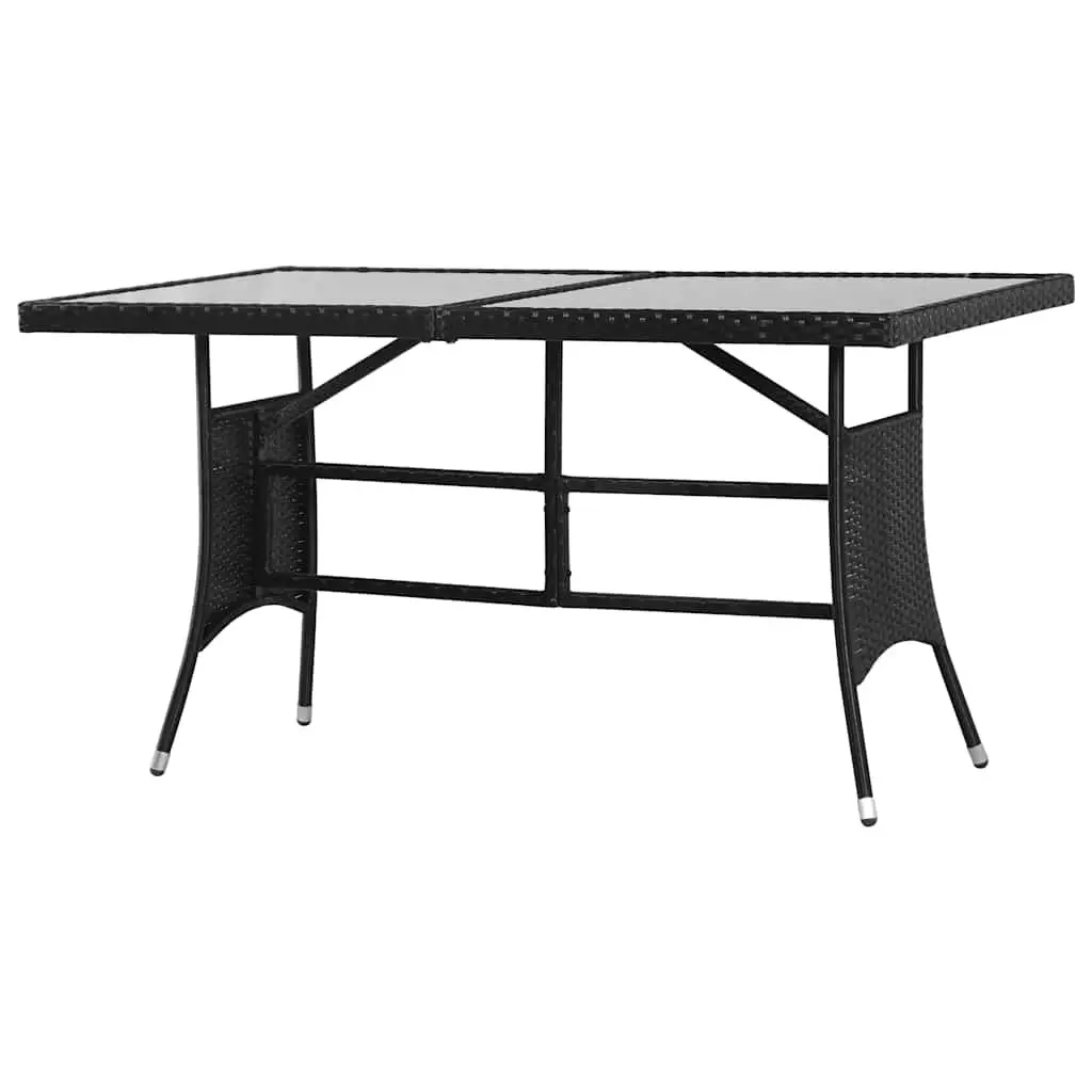 Outdoor Dining Set Garden Furniture 5 Piece Black Poly Rattan Table Chairs