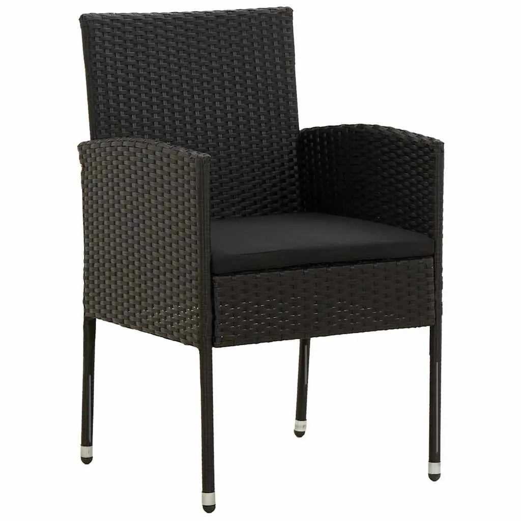 Garden Dining Set 9 Piece Outdoor Patio Furniture Black Poly Rattan Chairs Table