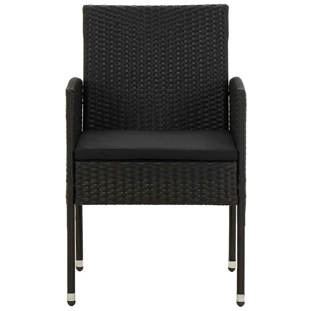 Garden Dining Set 9 Piece Outdoor Patio Furniture Black Poly Rattan Chairs Table