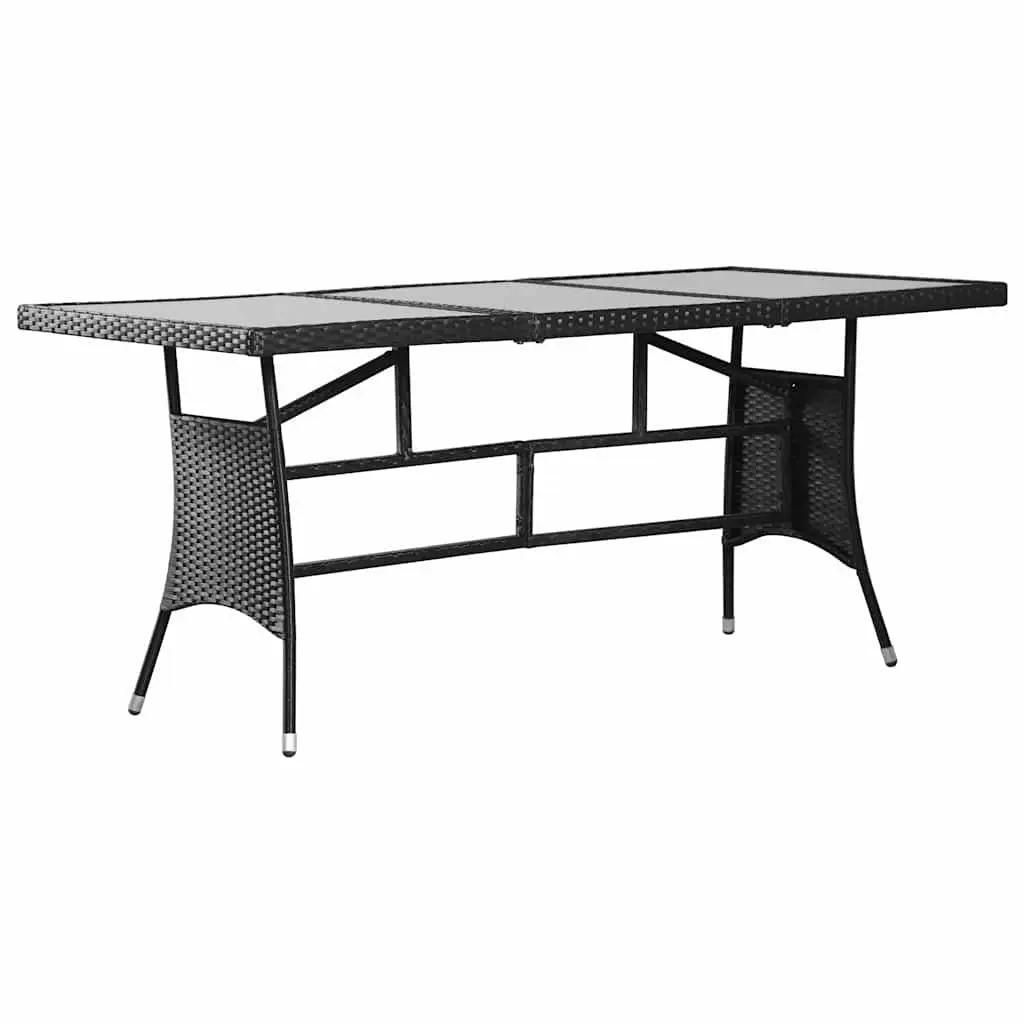 Garden Dining Set 9 Piece Outdoor Patio Furniture Black Poly Rattan Chairs Table