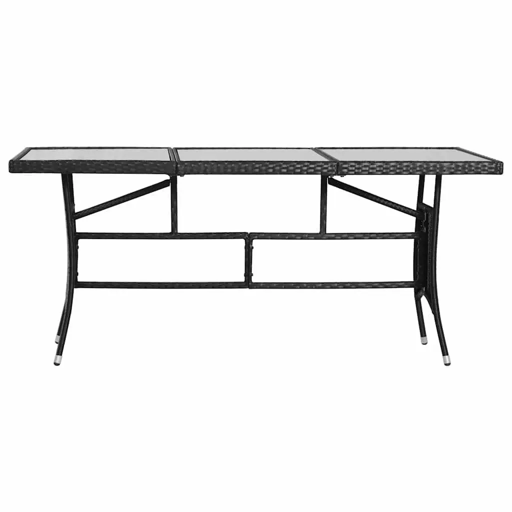 Garden Dining Set 9 Piece Outdoor Patio Furniture Black Poly Rattan Chairs Table