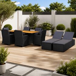 Garden Dining Set: 9 Pieces with Adjustable Backrests