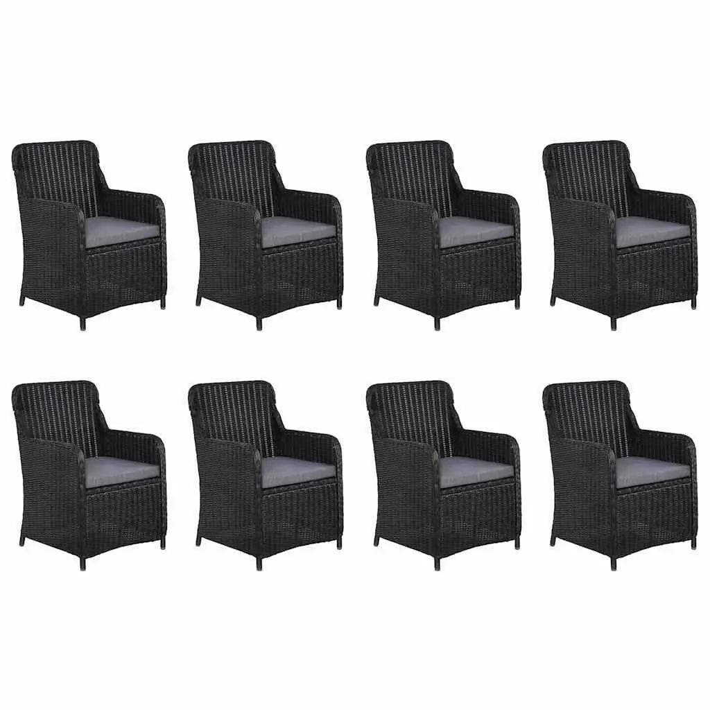 9 Piece Garden Dining Set Outdoor Furniture Patio Table Chairs Black
