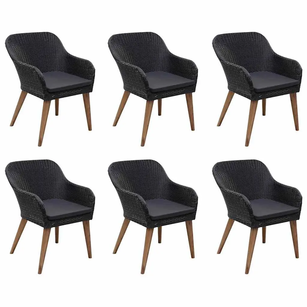 Garden Dining Set Outdoor Use 7 Piece Poly Rattan Patio Table Chairs