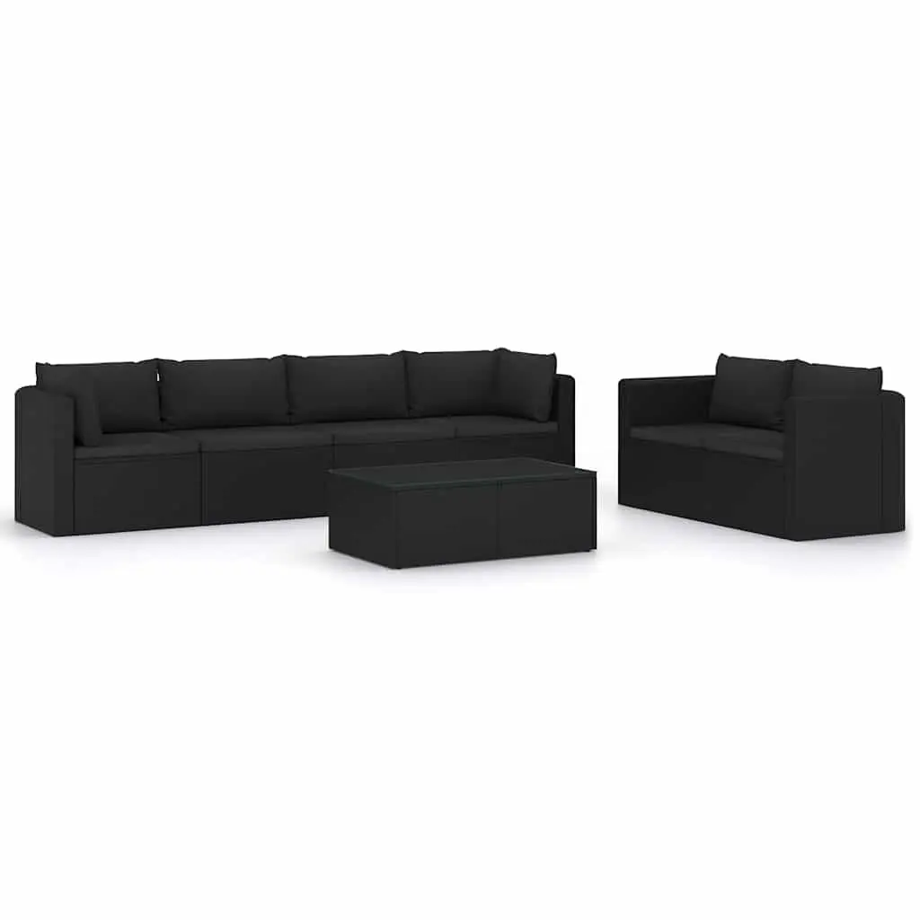 7 Piece Garden Lounge Set with Cushions Modular Outdoor Furniture PE Rattan