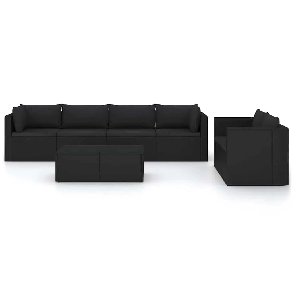 7 Piece Garden Lounge Set with Cushions Modular Outdoor Furniture PE Rattan