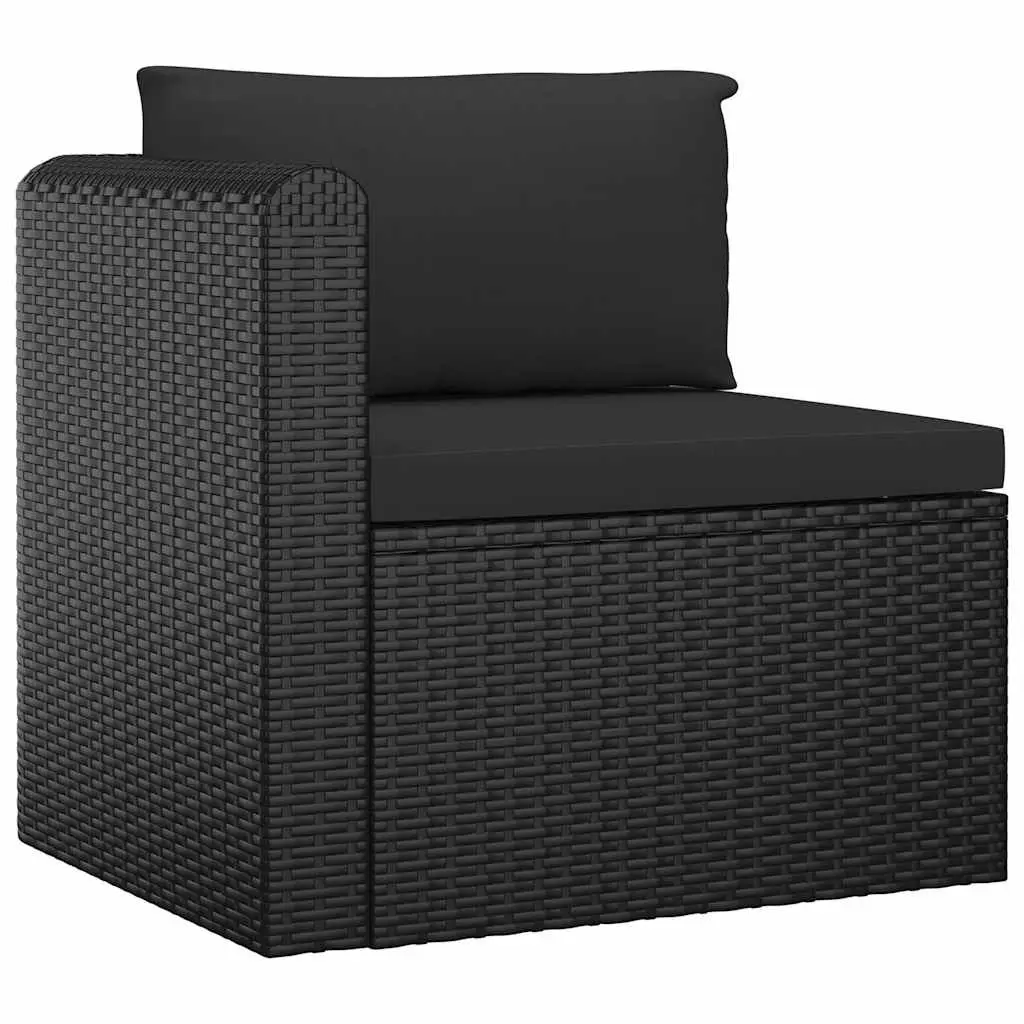 Garden Lounge Set 9 Piece Outdoor Furniture Modular Poly Rattan Cushions Black