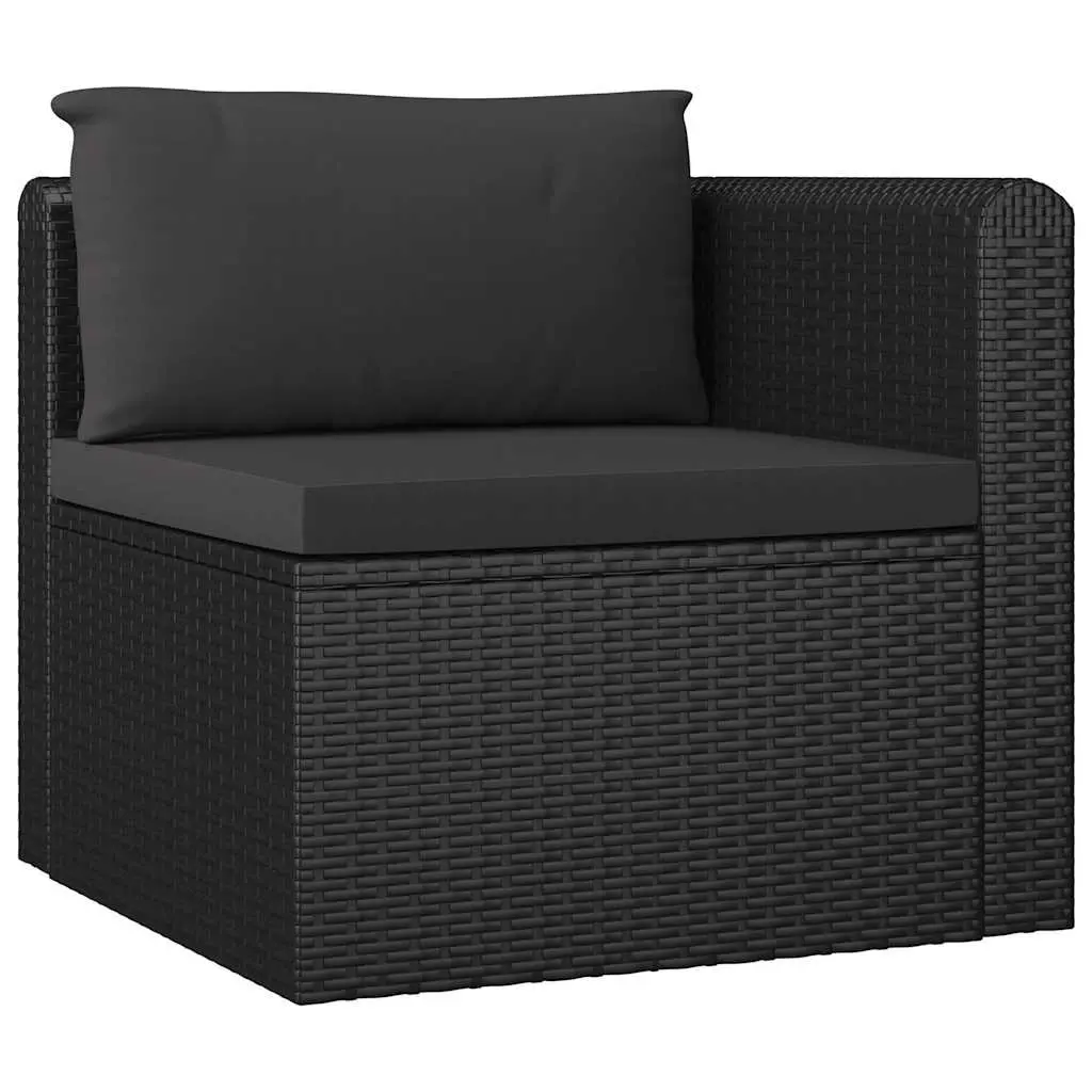 Garden Lounge Set 9 Piece Outdoor Furniture Modular Poly Rattan Cushions Black