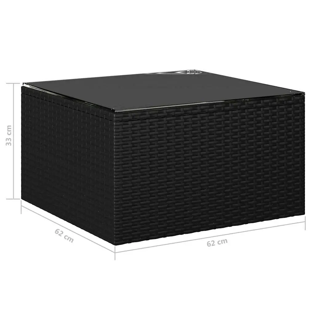 Garden Lounge Set 9 Piece Outdoor Furniture Modular Poly Rattan Cushions Black