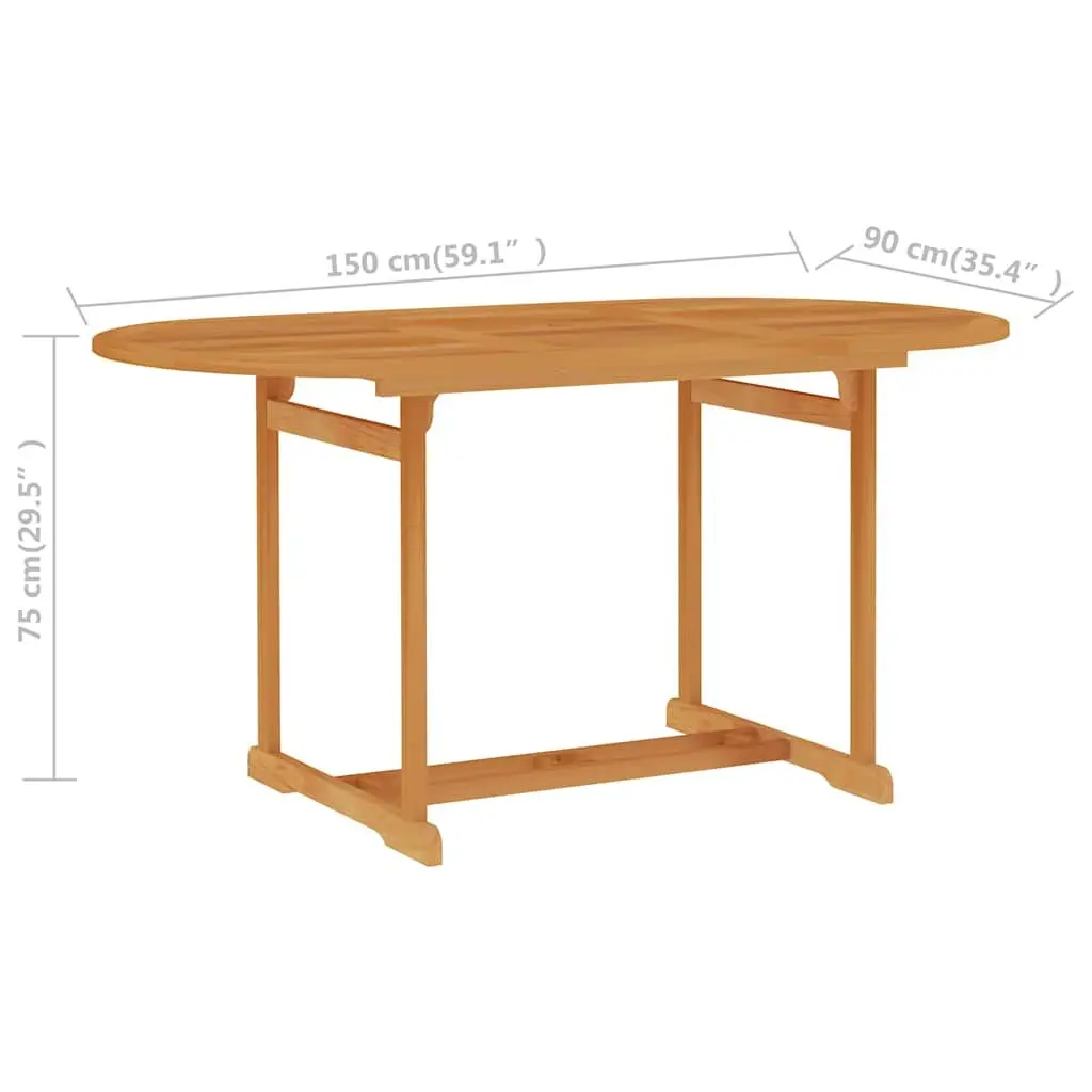 7 Piece Garden Dining Set Solid Teak Wood Outdoor Patio Furniture Brown