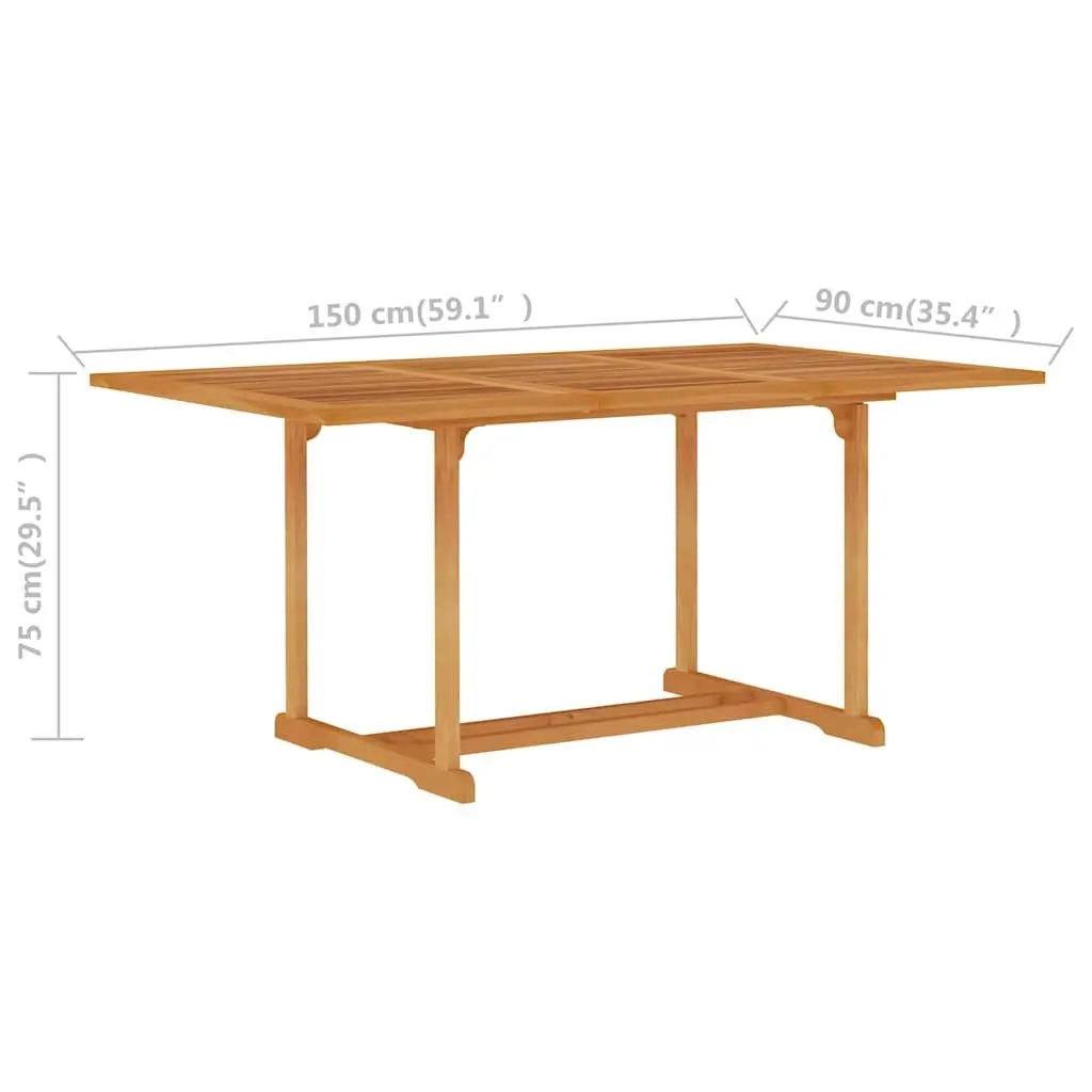 5 Piece Garden Dining Set Teak Wood Table Chairs Outdoor Patio Furniture Brown