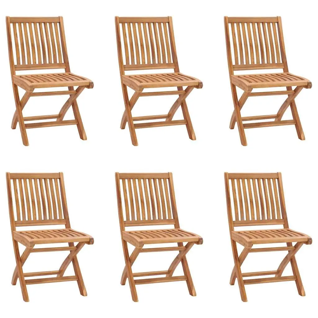 7 Piece Garden Dining Set Outdoor Patio Teak Wood Table Chairs Foldable Brown