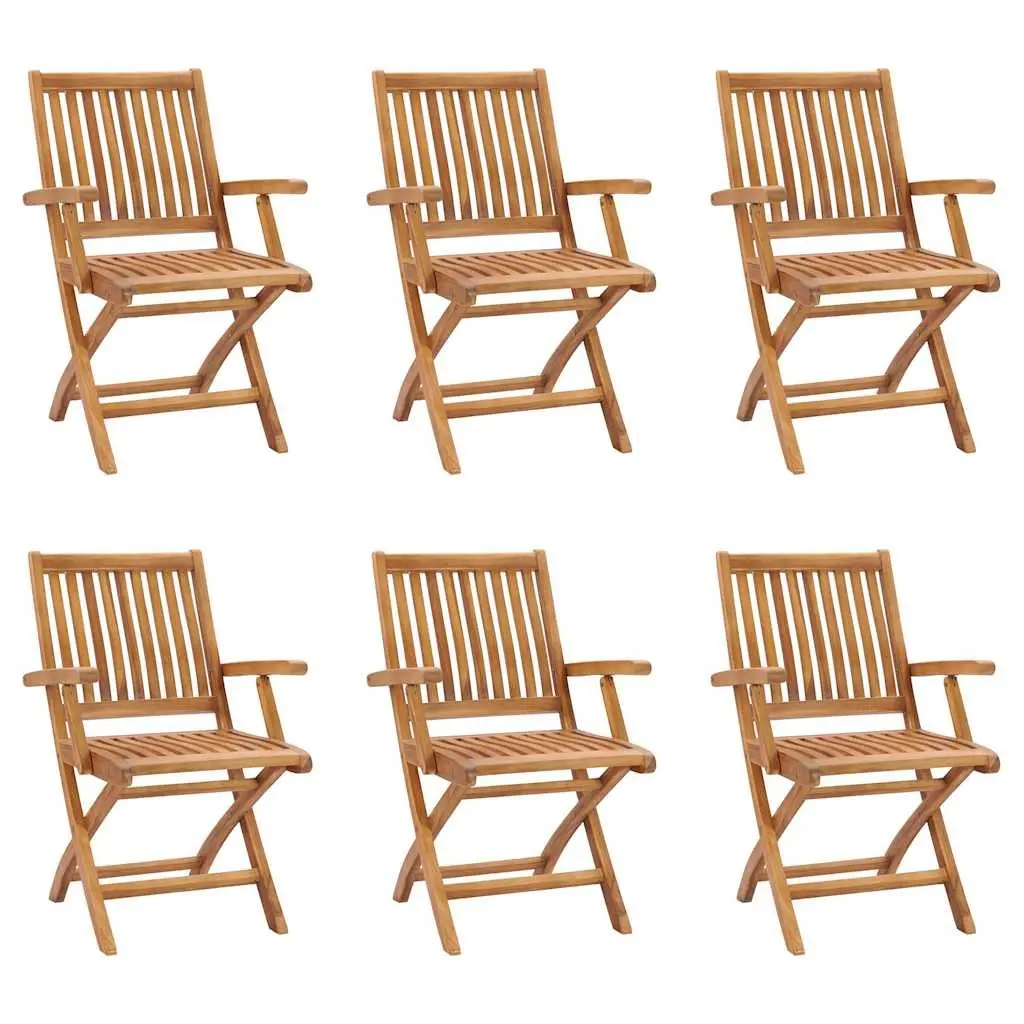 7 Piece Garden Dining Set Outdoor Patio Furniture Teak Wood Table and Chairs Brown
