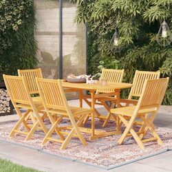 7 Piece Garden Dining Set – Solid Teak Wood Construction