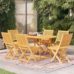 7 Piece Garden Dining Set – Solid Teak Wood Construction