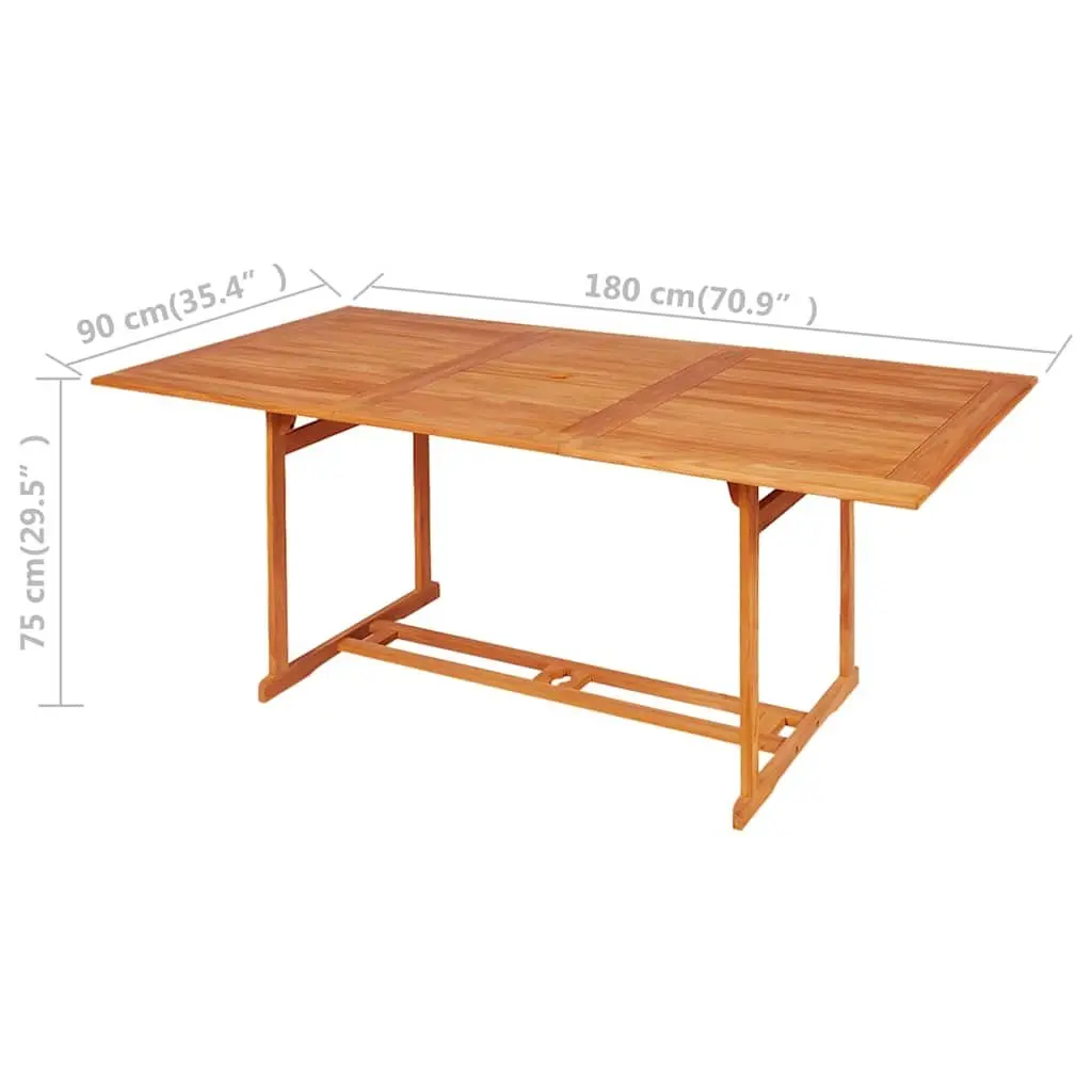 7 Piece Garden Dining Set Outdoor Use Teak Wood Patio Table Chairs