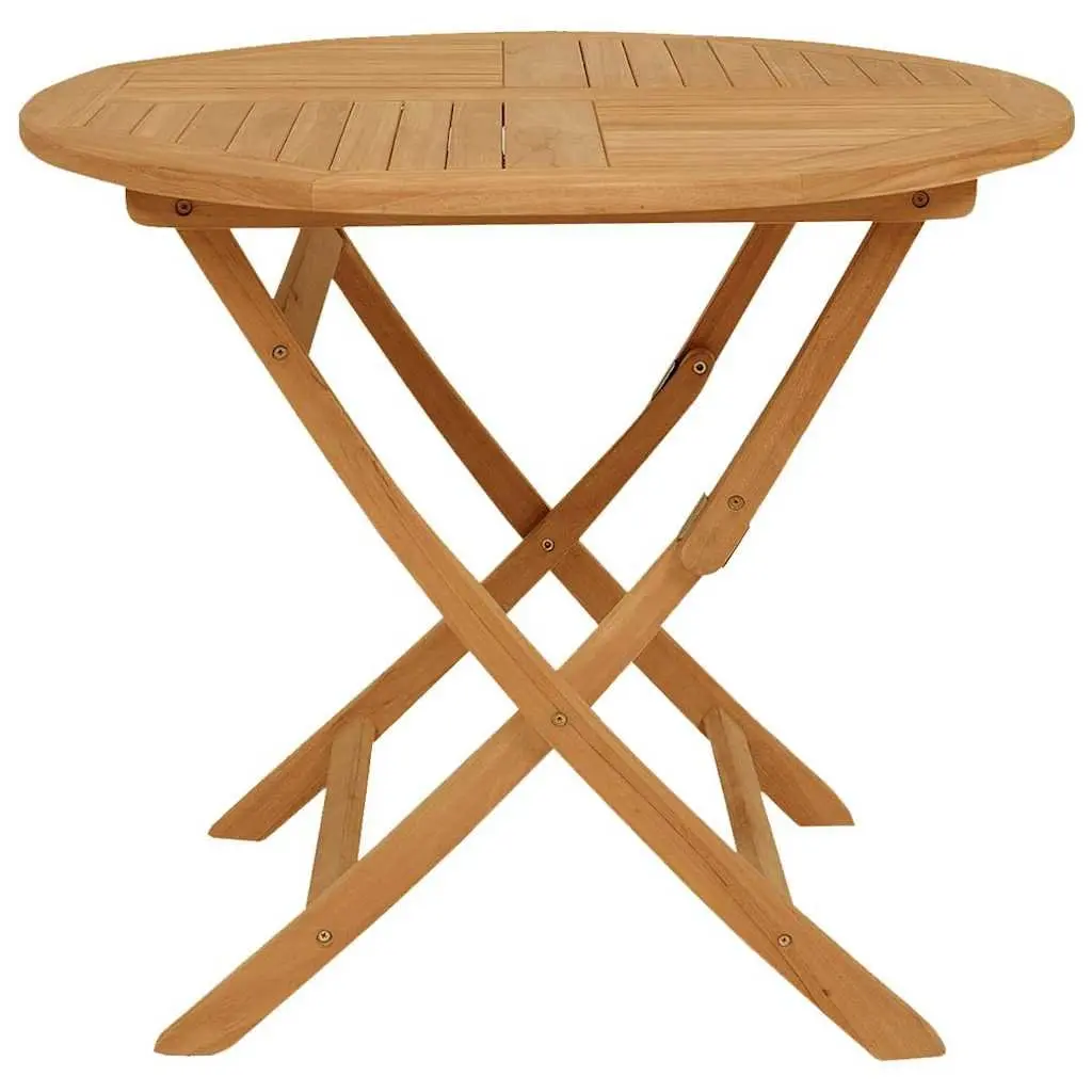 5 Piece Garden Dining Set Teak Wood Outdoor Table Chairs Patio Furniture