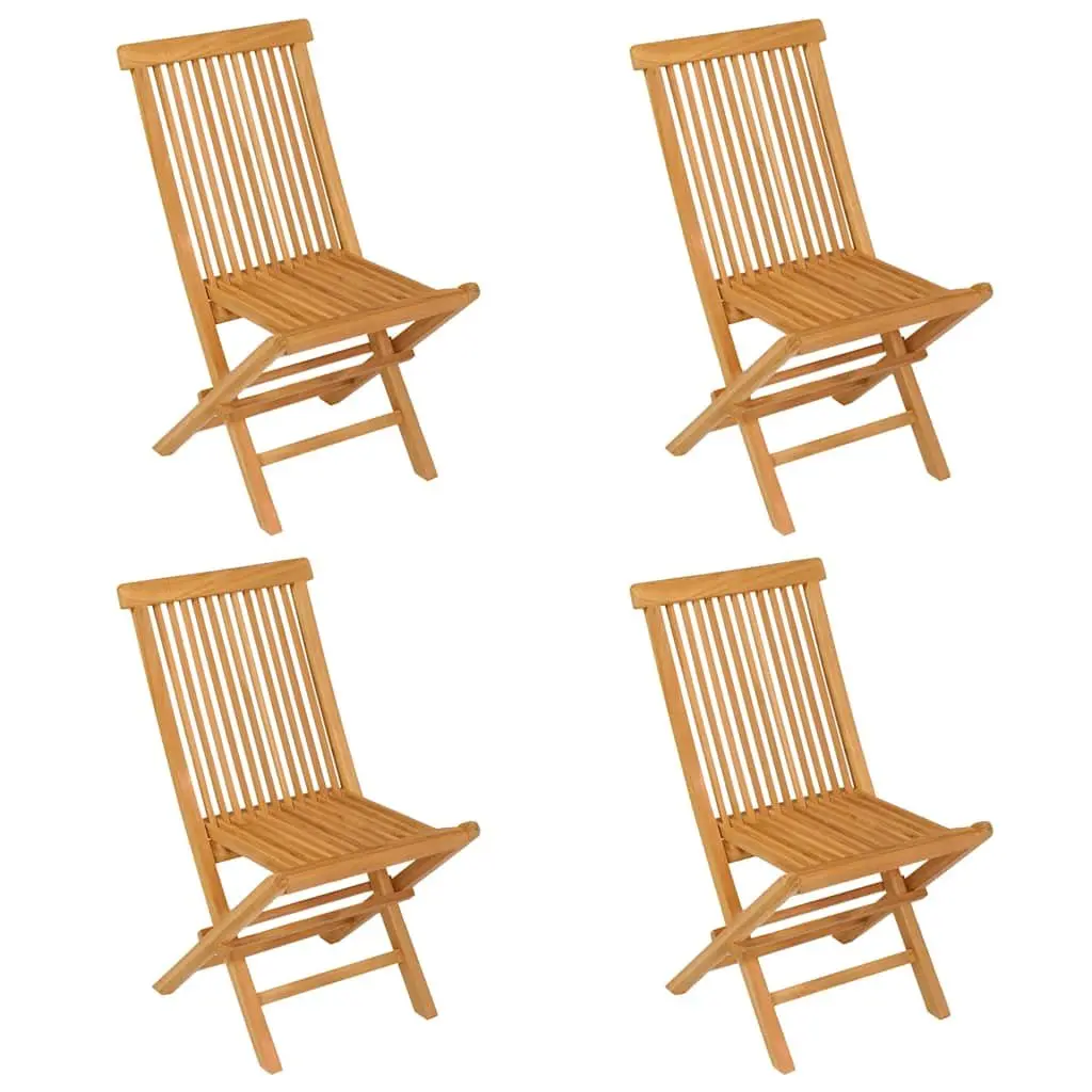 5 Piece Garden Dining Set Teak Wood Outdoor Furniture Table Chairs Patio Set