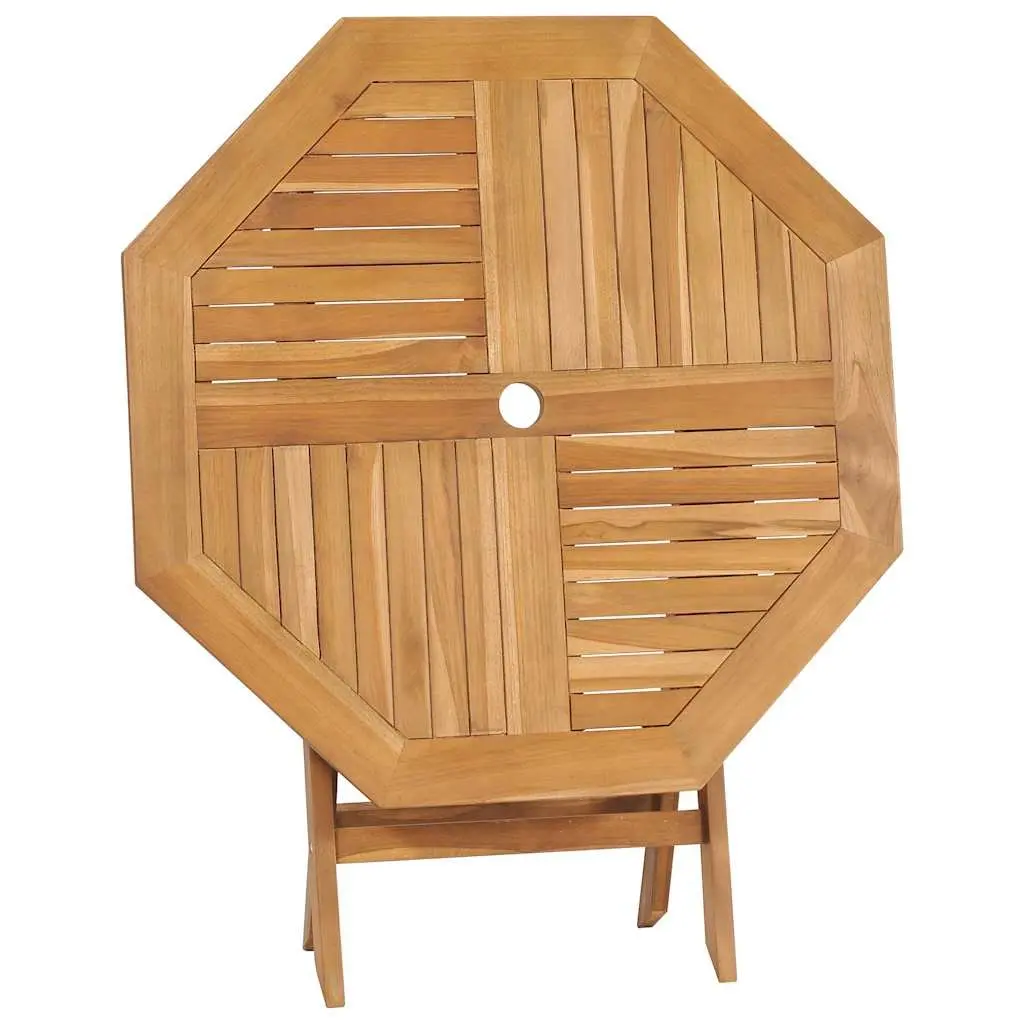 5 Piece Garden Dining Set Teak Wood Outdoor Furniture Table Chairs Patio Set