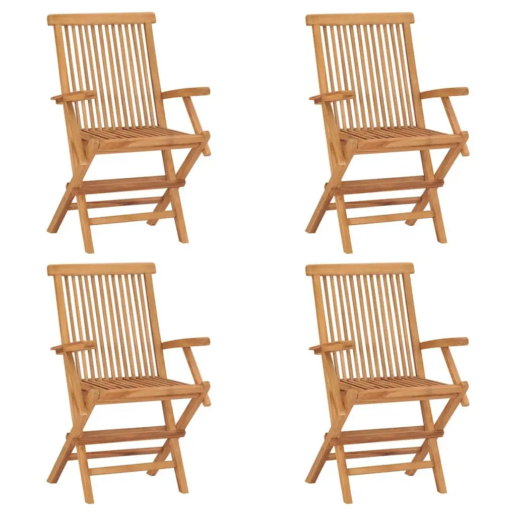 5 Piece Garden Dining Set Outdoor Use Teak Wood