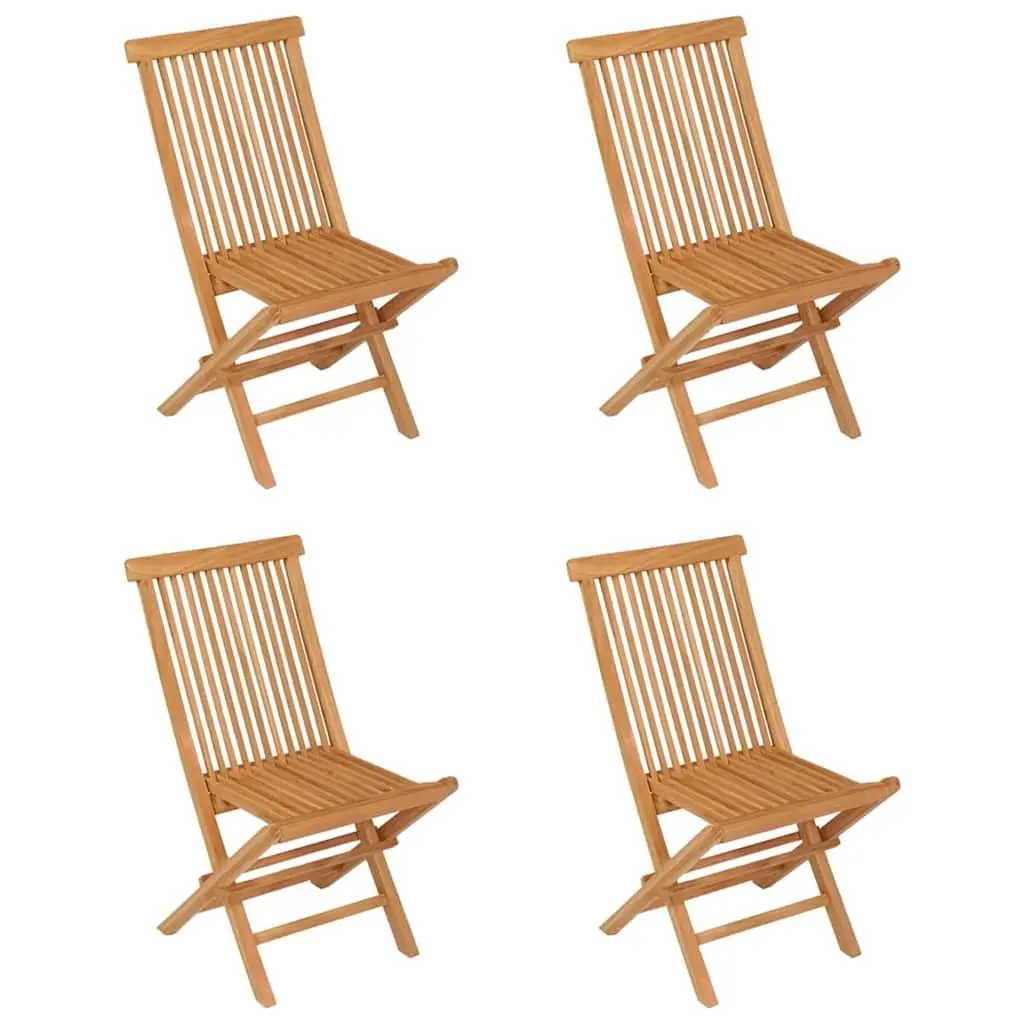 5 Piece Garden Dining Set Outdoor Furniture Table Chairs Teak Wood Brown