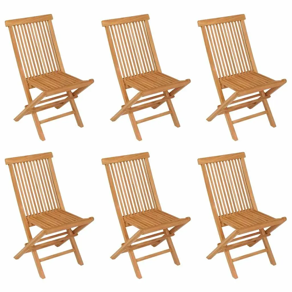 Garden Dining Set Outdoor Use 7 Piece Teak Wood Table Chairs Foldable