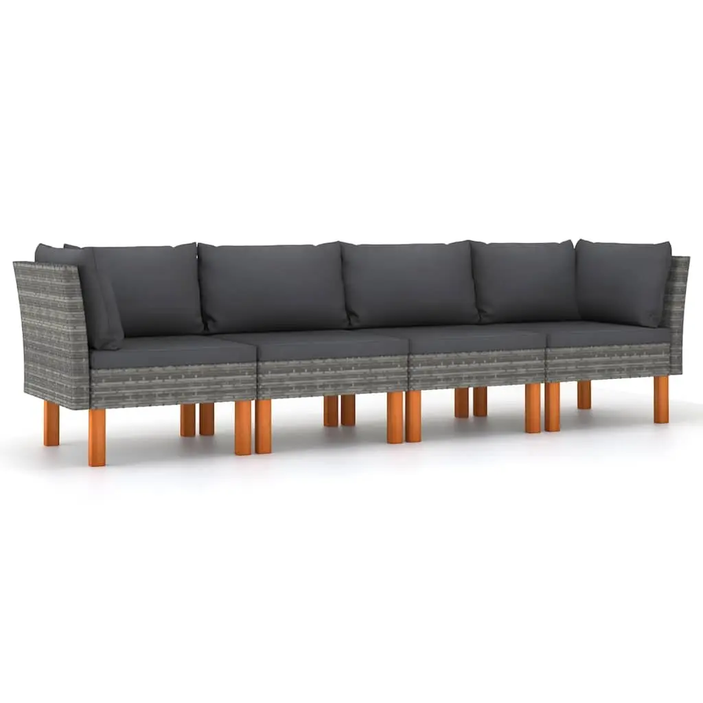 4-Seater Garden Sofa Outdoor Patio Furniture Grey