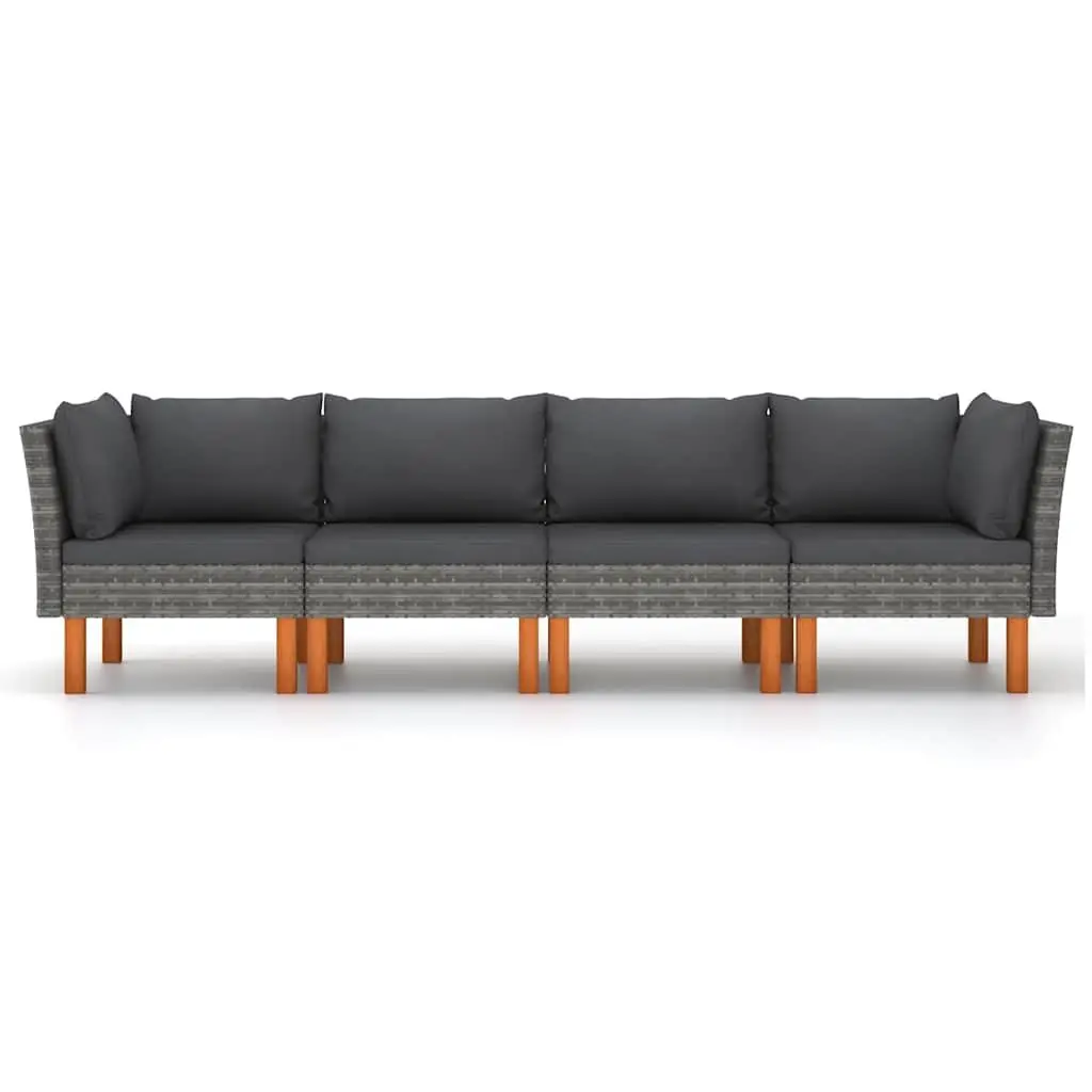4-Seater Garden Sofa Outdoor Patio Furniture Grey