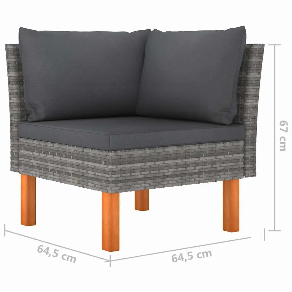 10 Piece Grey Rattan Outdoor Lounge Set