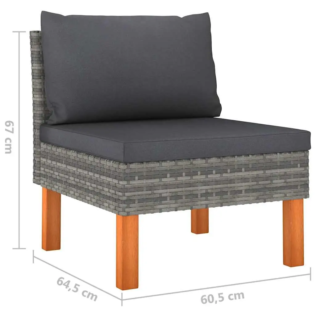 Garden Lounge Set Outdoor Furniture 12 Piece Poly Rattan Sofa with Cushions Grey