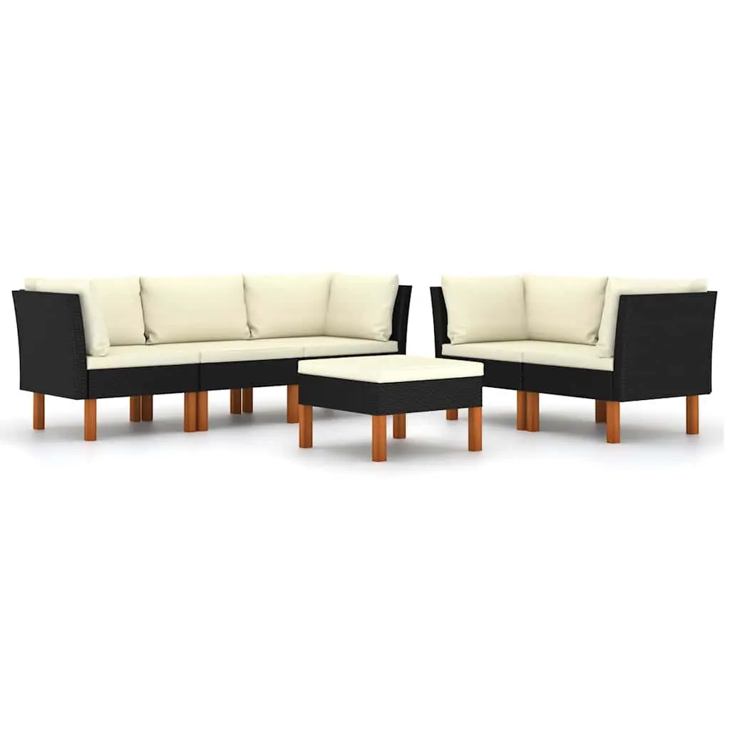 Garden Lounge Set 6 Piece Outdoor Furniture Poly Rattan Sofa Patio Cushions