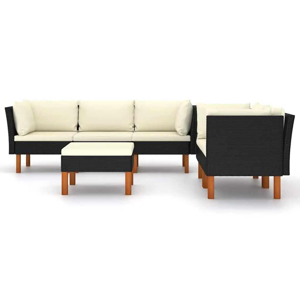 Garden Lounge Set 6 Piece Outdoor Furniture Poly Rattan Sofa Patio Cushions
