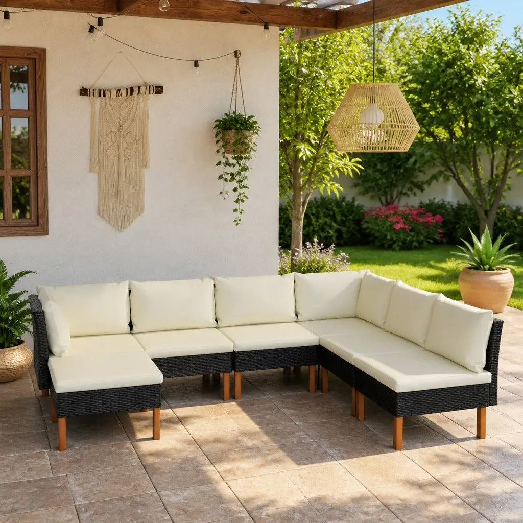 7 Piece Outdoor Lounge Set with Cushions