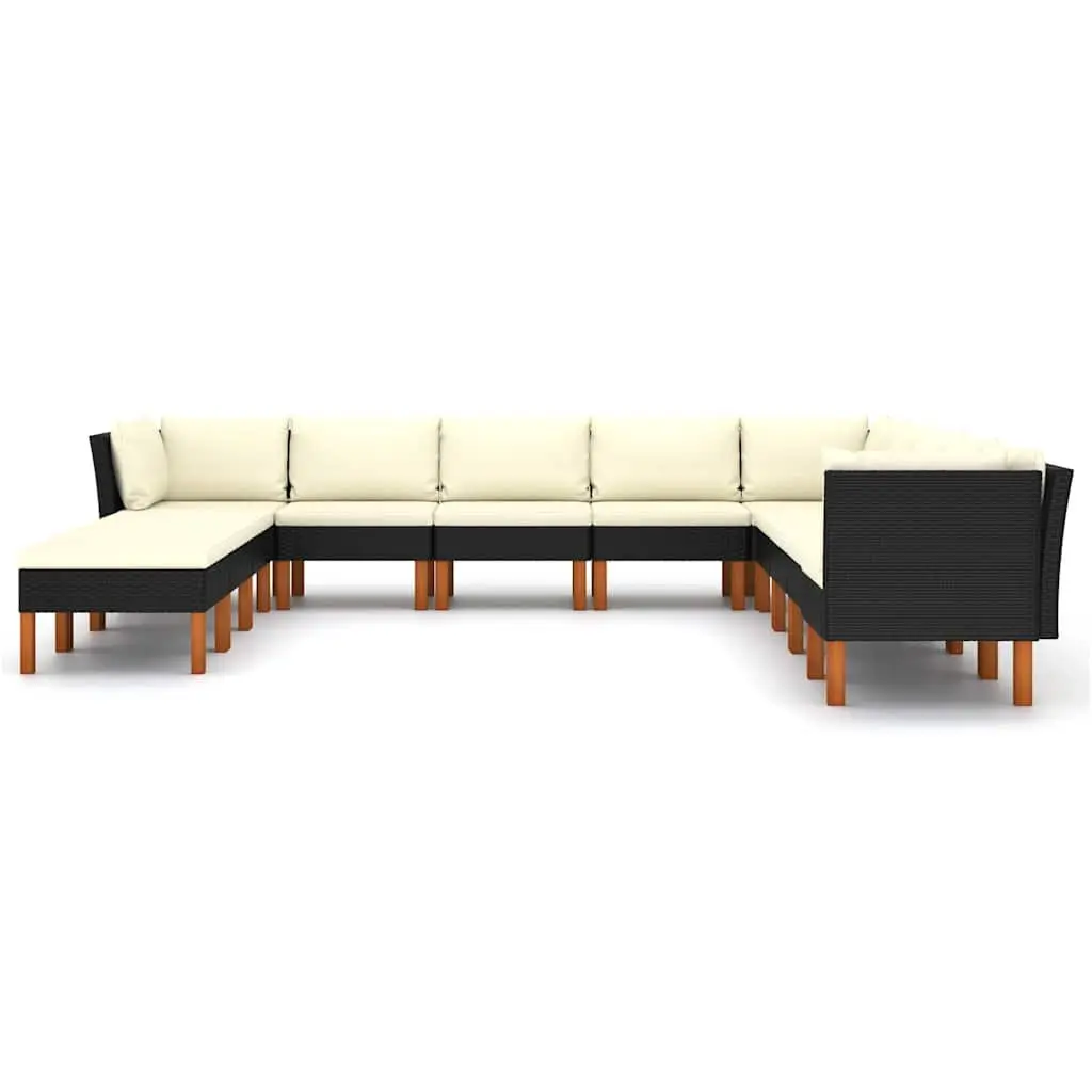 Garden Lounge Set Outdoor Furniture 12 Piece Poly Rattan Sofa with Cushions