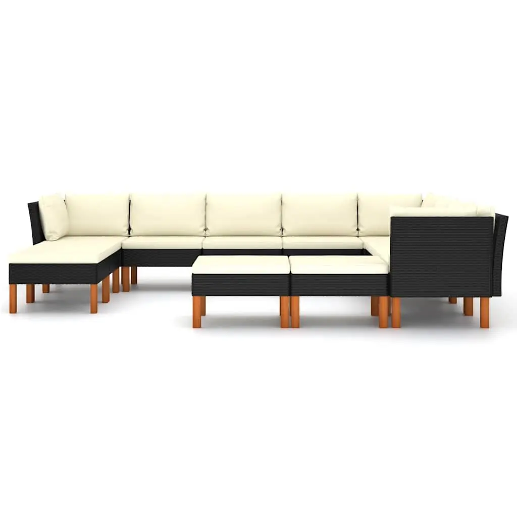 Garden Lounge Set 12 Piece Outdoor Sofa Black Patio