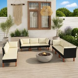 Specifications of 9 Piece Garden Lounge Set with Cushions