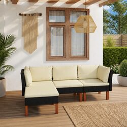 Specification-Rich 4-Piece Garden Lounge Set in Black