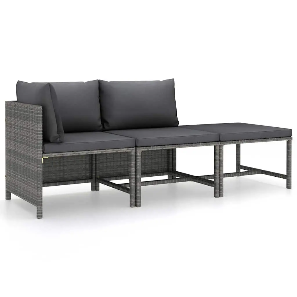 Grey Poly Rattan Garden Lounge Set