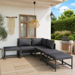 Specifications of 6-Piece Grey Poly Rattan Outdoor Set
