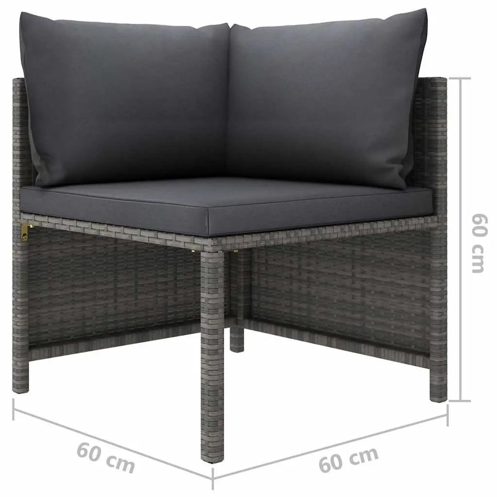 6-Piece Grey Poly Rattan Outdoor Set