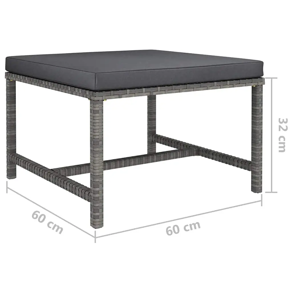 6-Piece Grey Poly Rattan Outdoor Set